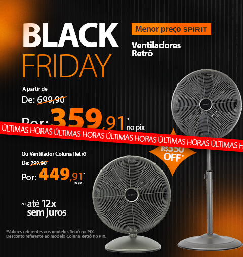 Black Friday Ventiladores Spirit Linha Retrô