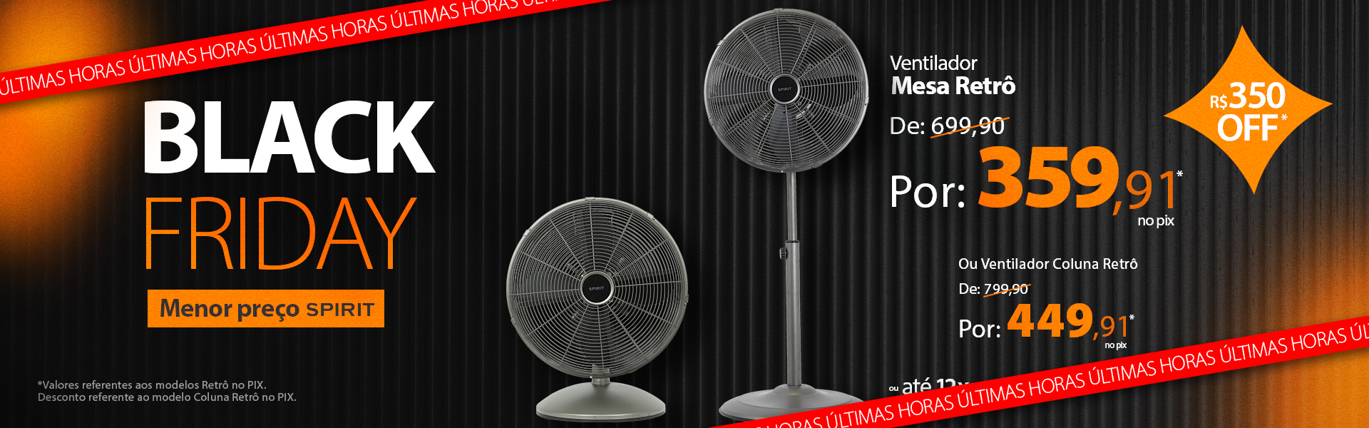 Black Friday Ventiladores Spirit Linha Retrô
