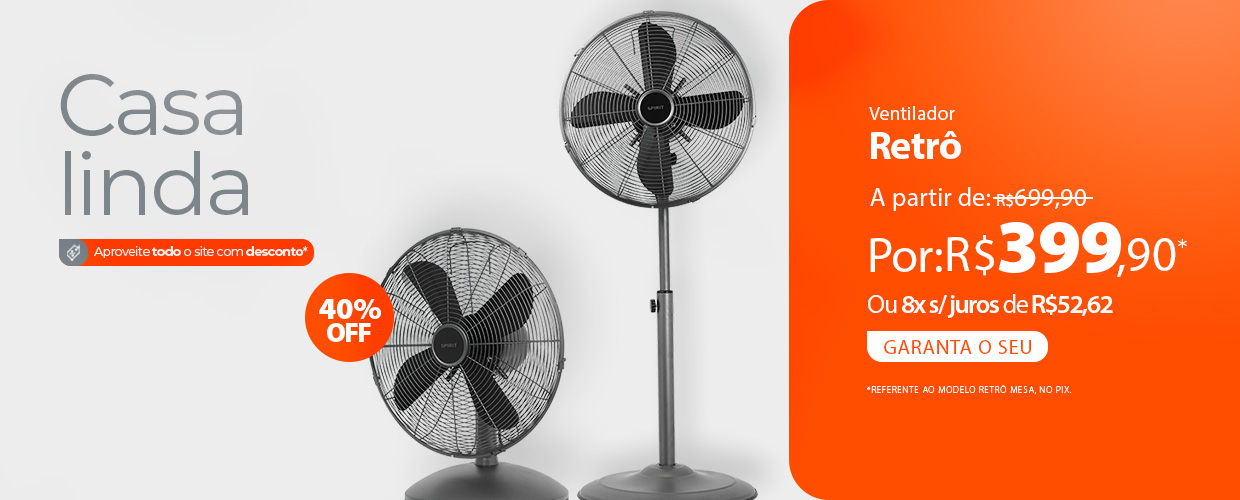 Ventilador SPIRIT RETRÔ a partir de R$ 399,90 para sua Casa Linda*