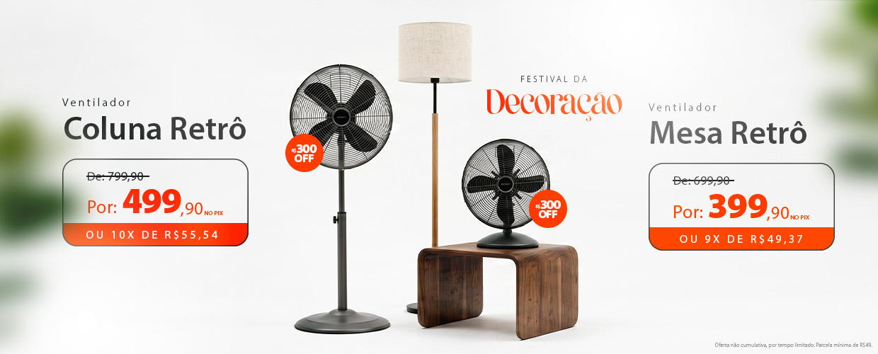 Ventiladores Retrô com até 33% de Desconto!*