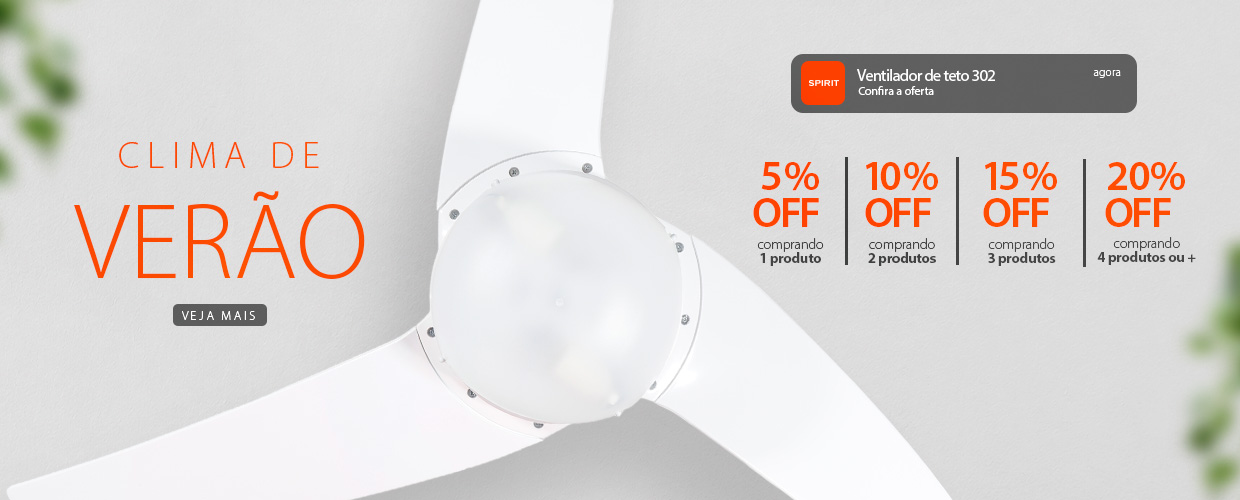Ventilador de teto Três Pás com Descontos Progressivos até 20% OFF!*
