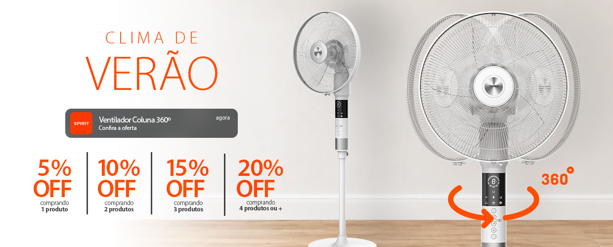 Ventilador 360 graus com Descontos Progressivos até 20% OFF!*