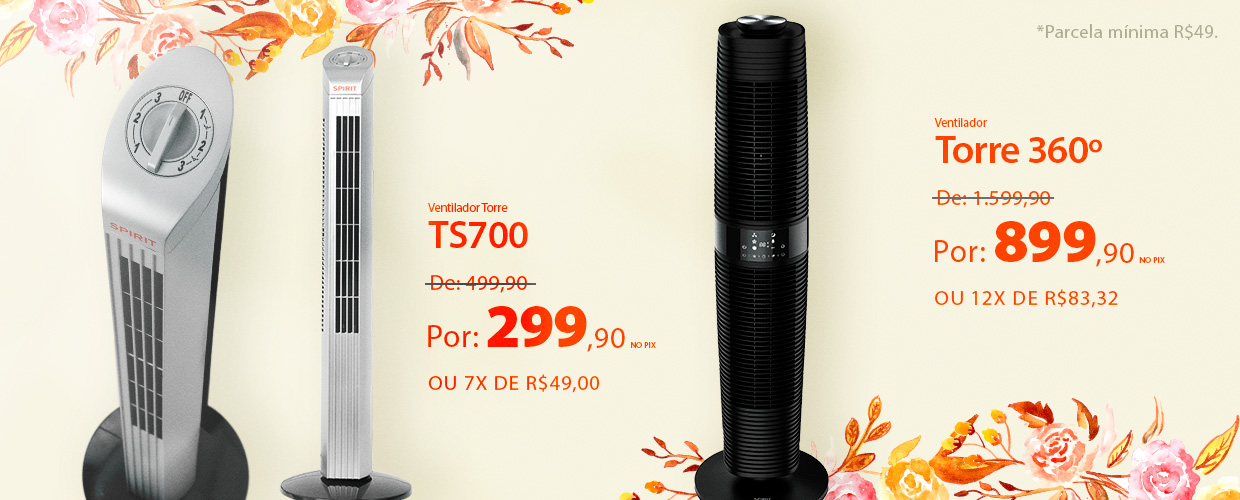 Ventiladores torre com descontos incríveis na Primavera SPIRIT!*