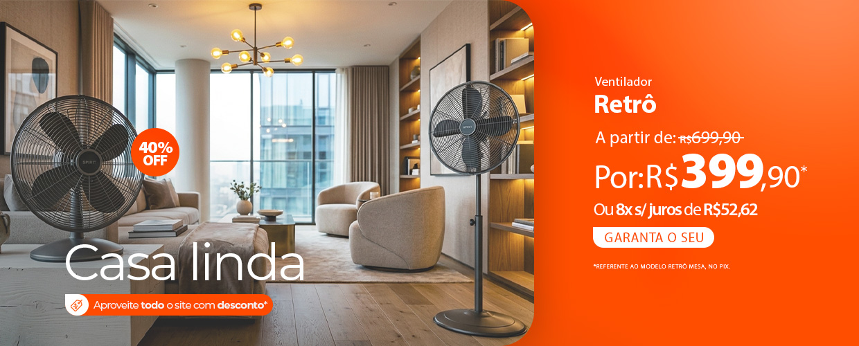 Ventilador SPIRIT RETRÔ a partir de R$ 399,90 para sua Casa Linda*