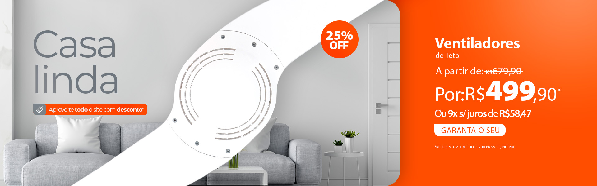 Ventilador de Teto SPIRIT a partir de R$ 499,90 no PIX para sua Casa Linda!