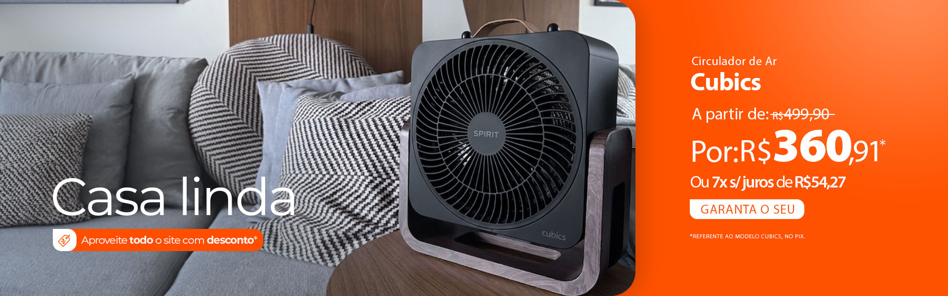 Circulador Portátil SPIRIT Cubics: Sua Casa Linda!