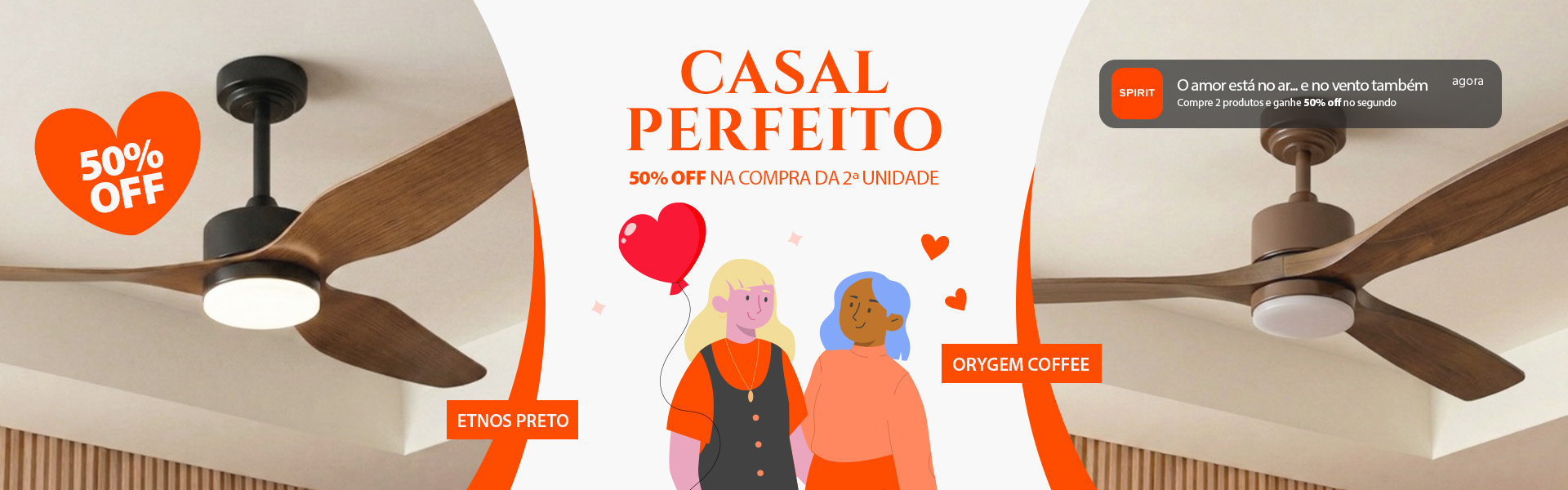 Ventilador de Teto de Madeira Real- Linha Contemporânea SPIRIT com Desconto Exclusivo, só agora!