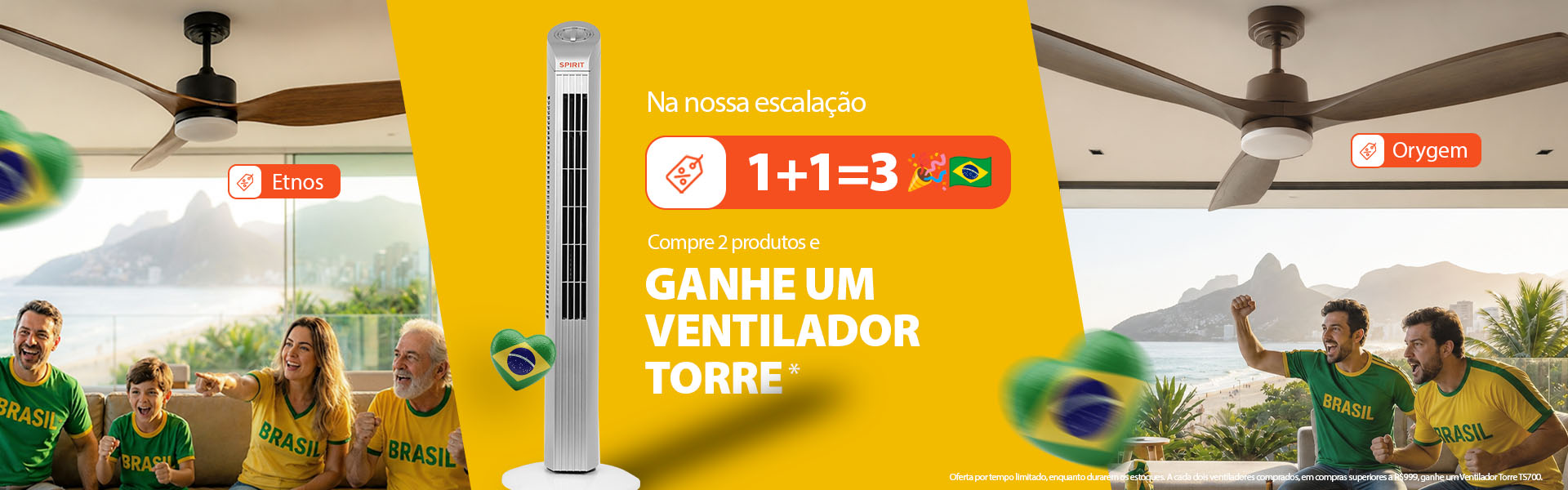 Ventilador de Teto de Madeira Real- Linha Contemporânea, na Copa SPIRIT Ganhe um Ventilador Torre!*