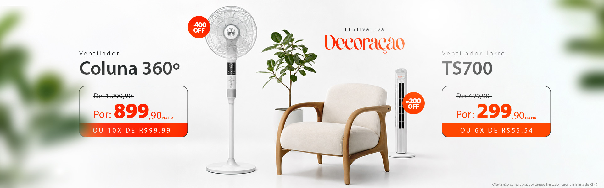 Ventiladores Portáteis com 25% de Desconto ou 10X Sem Juros!*
