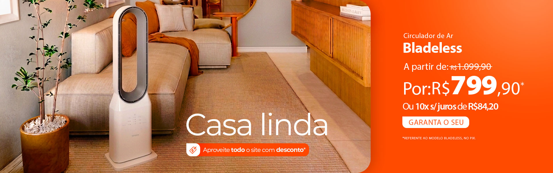 Ventilador Sem Hélices SPIRIT com Desconto Exclusivo, só agora!