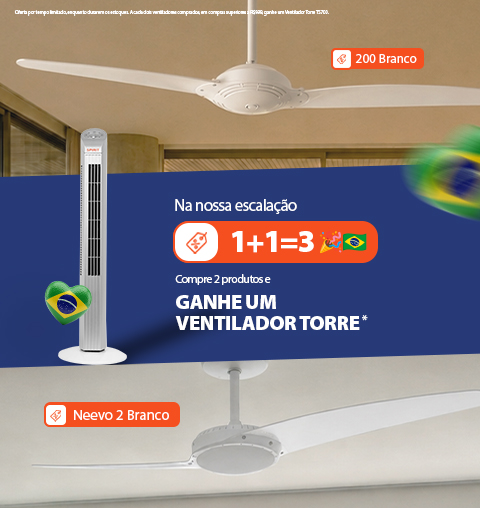 Ventilador de Teto, na Copa SPIRIT Ganhe um Ventilador Torre!*