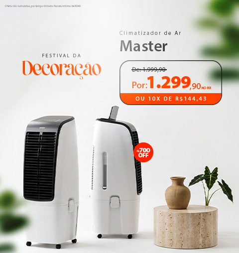 Climatizador de Ar com 25% de Desconto ou 15% em 10X Sem Juros!*